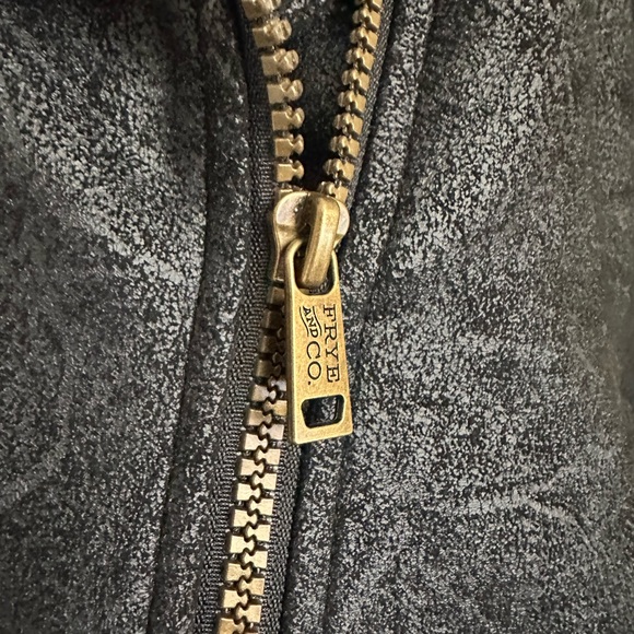 Frye & Co, Women's Black Faux Leather Moto Jacket Size Large - Picture 4 of 8